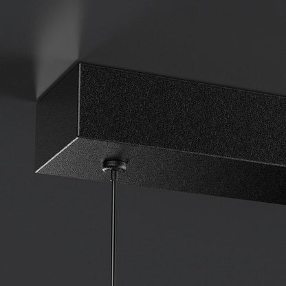 6/8-Light Black Island Horizontal Suspension Linear Pendant Light