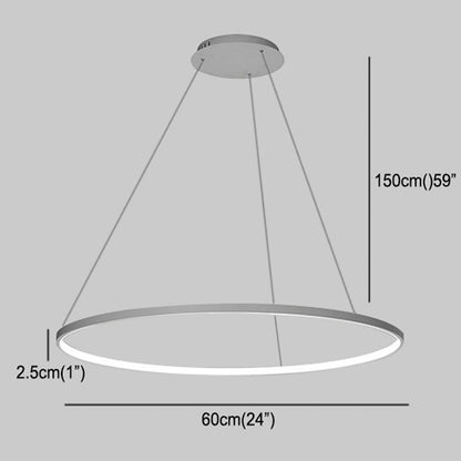 Starto 24'' Acrylic Big Ring Opal Shade Single Pendant Light