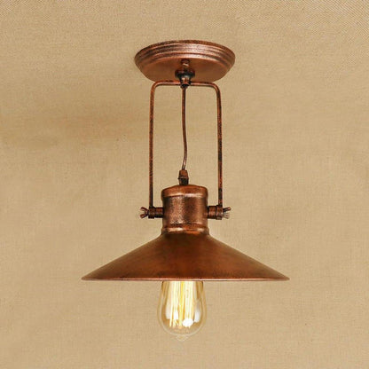 Round Metal Coastal Pendant Lights with a Large Dynamic LED Light Bulb