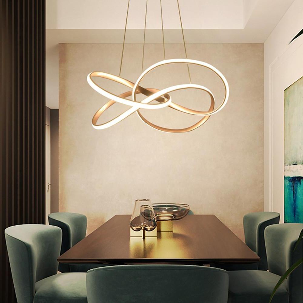 Interweaving Wave Design Pendant Lighting Aluminum Acrylic LED Ceiling Light