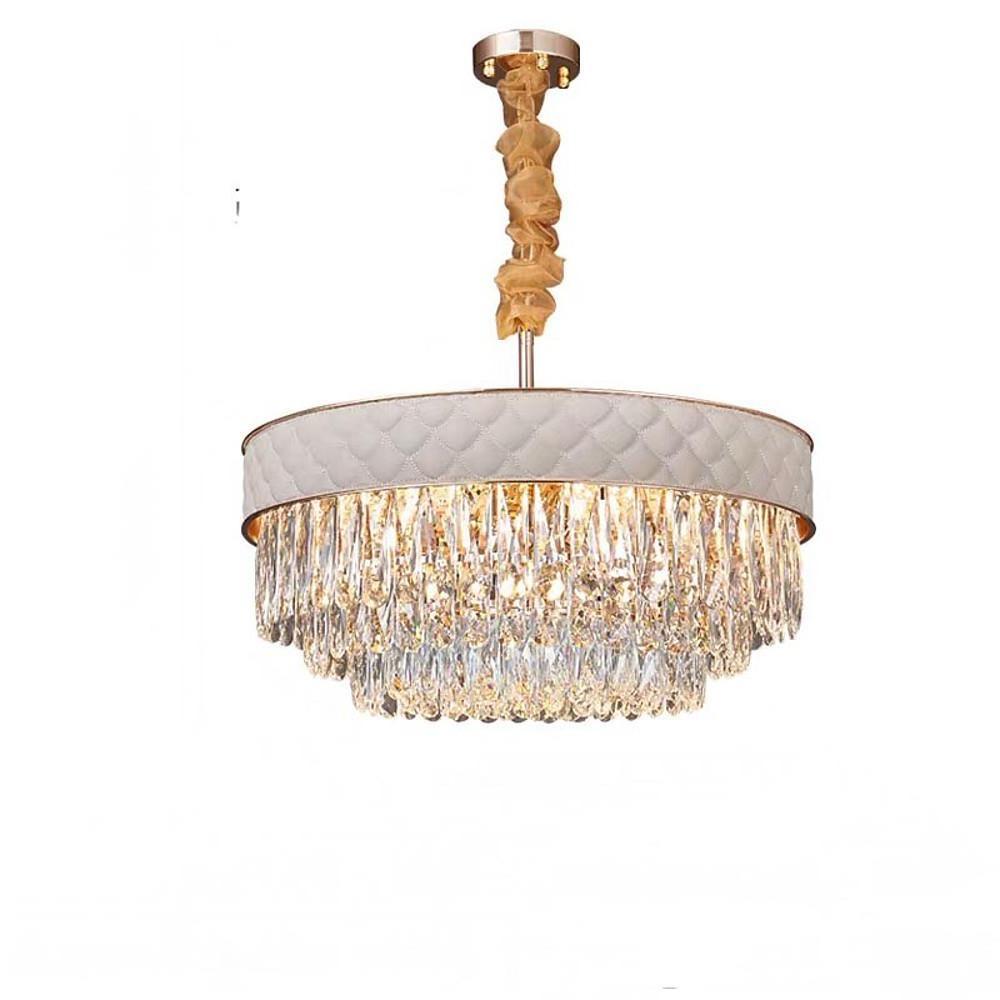 Drum Shaped LED Electroplated Crystal Modern Chandelier Pendant Light