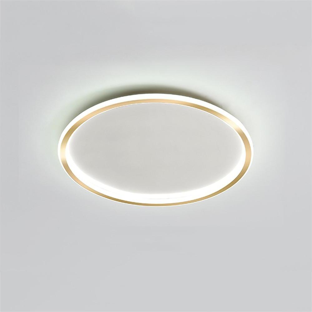 Circular Minimalist Metal Silica Gel LED Flush Mount Ceiling Light for Living Room