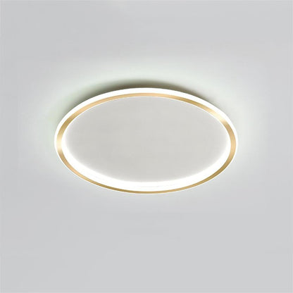 Circular Minimalist Metal Silica Gel LED Flush Mount Ceiling Light for Living Room