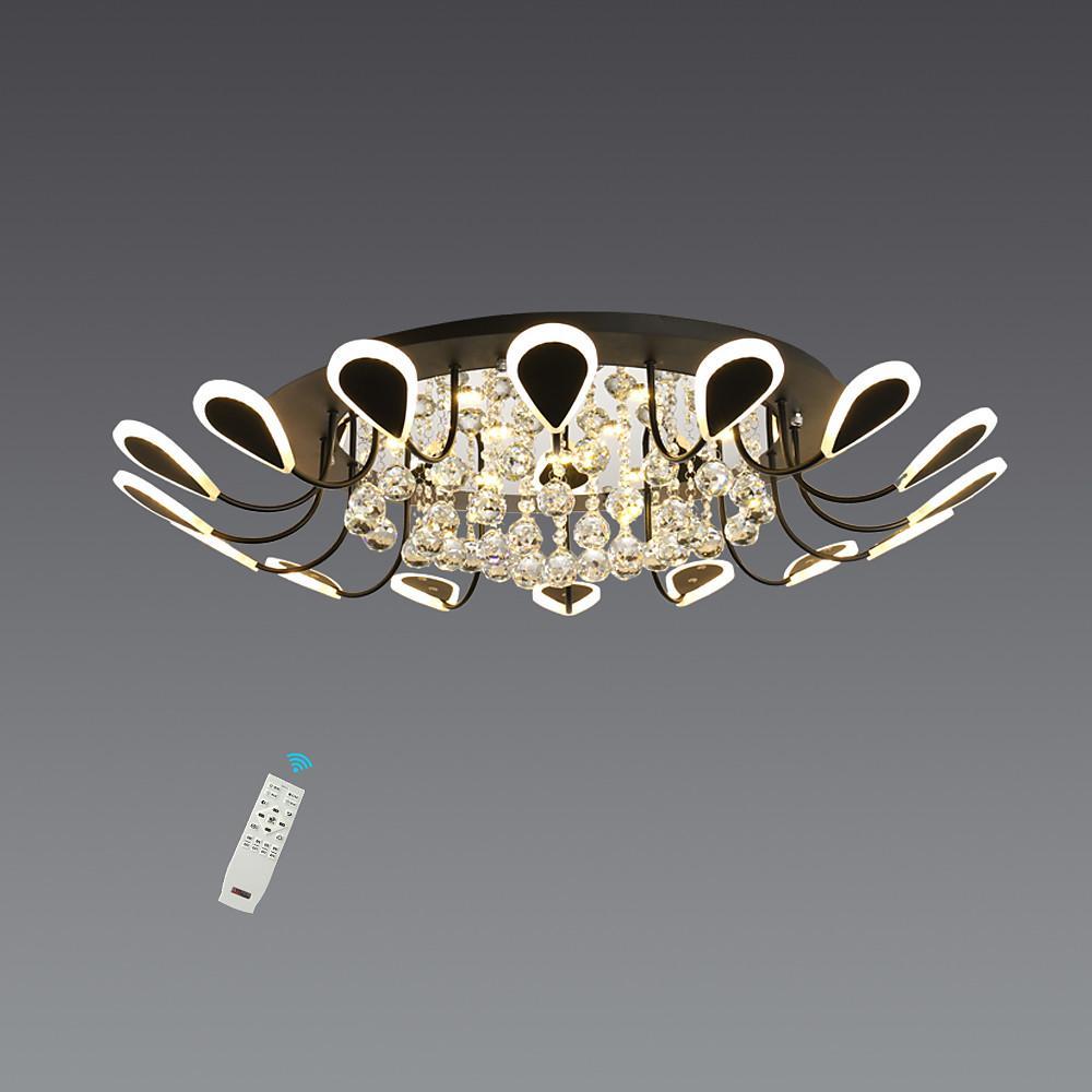 Flower Shaped Dimmable LED Crystal Modern Flush Mount Lighting Ceiling Light