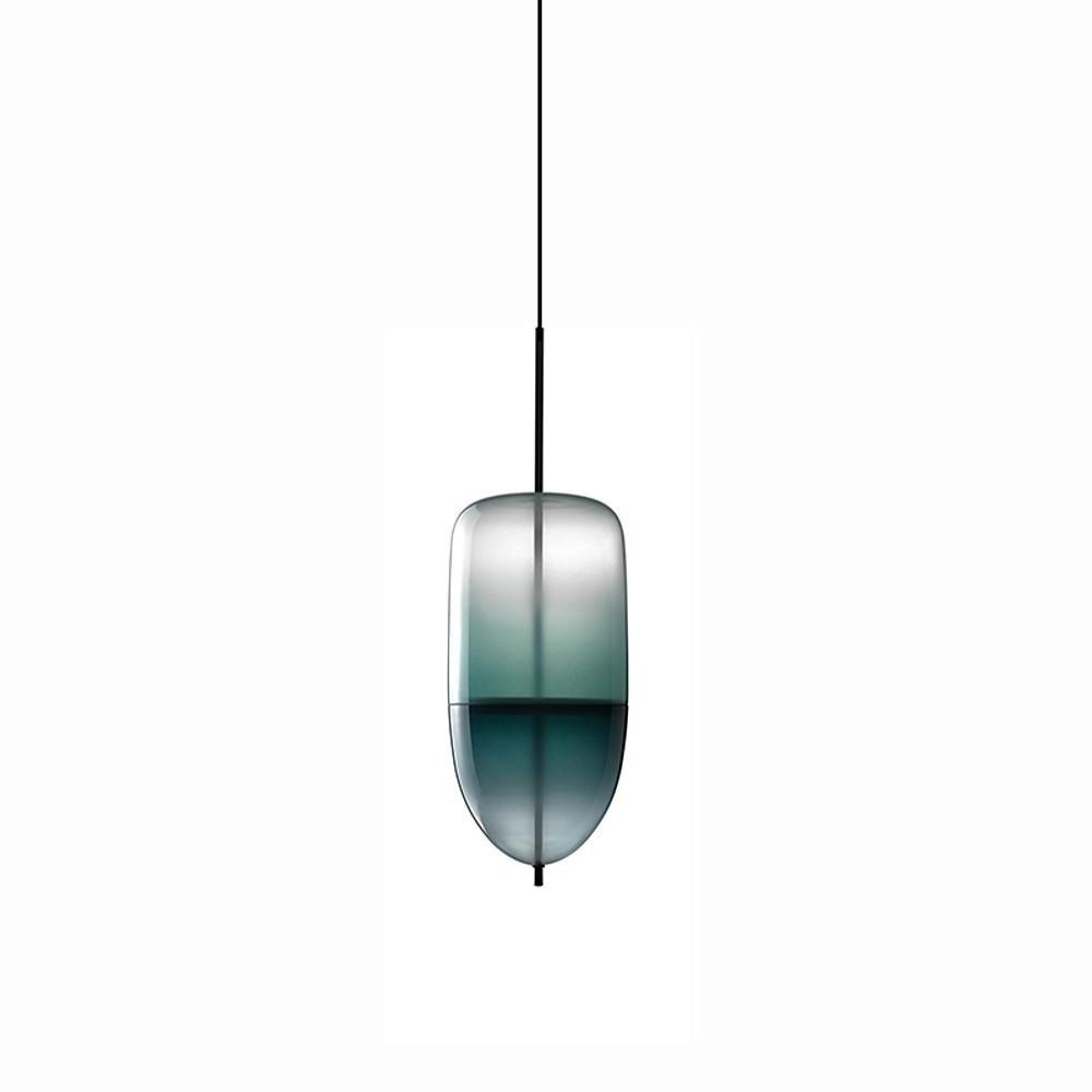 1 Bulb Gradient Blue Glass Pendant Light Modern Industrial Pendant Lamp