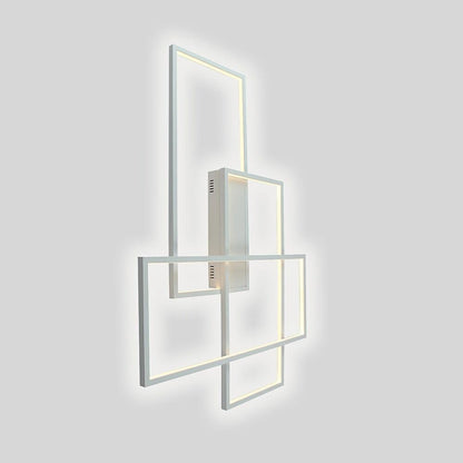 Overlapping Rectangles Aluminum Geometric Style Flush Mount Lighting LED Ceiling Light