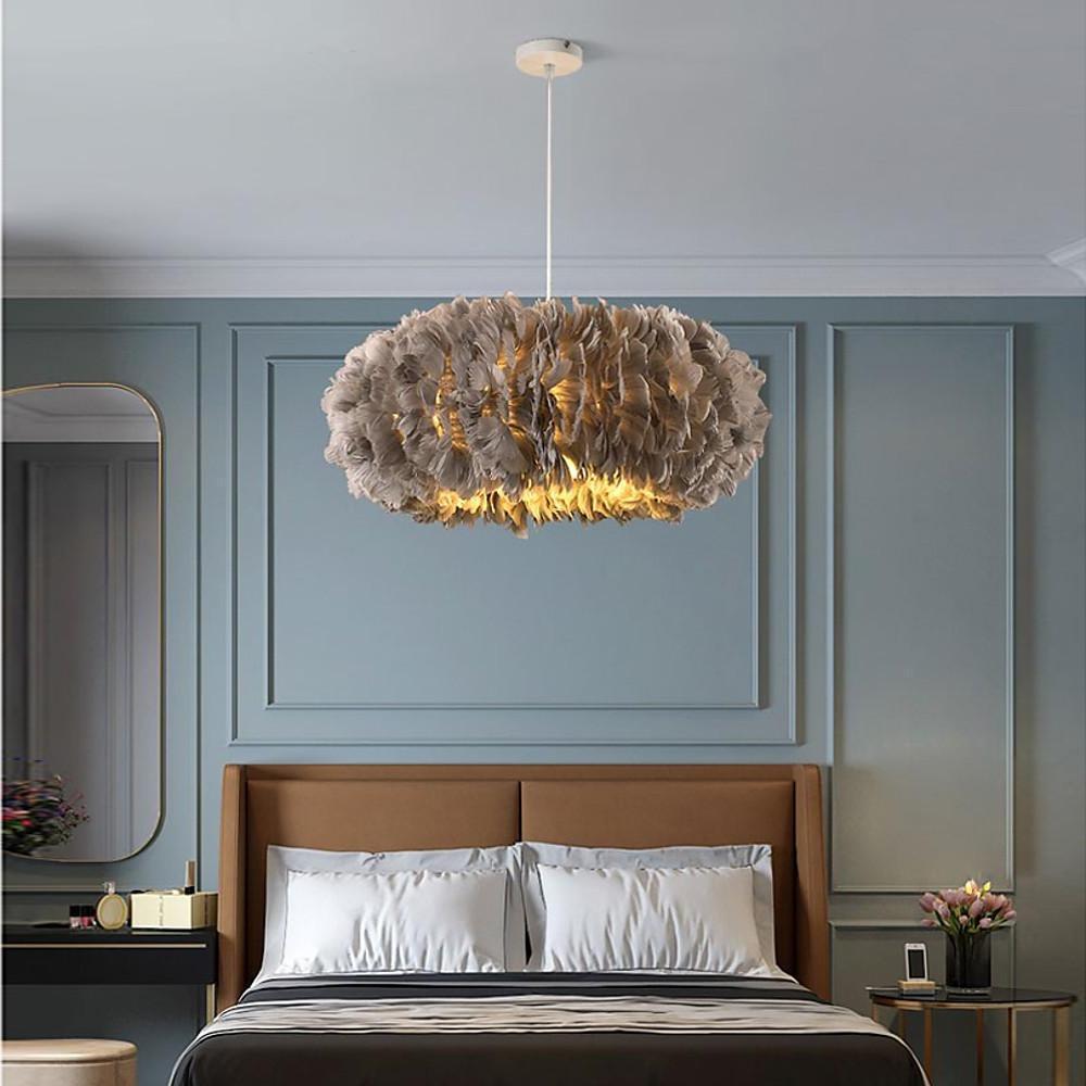 Feather Fairy Tale Theme Artistic Capiz Pendant Light Ceiling Light