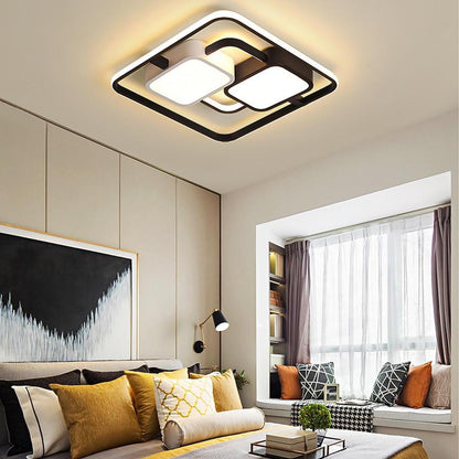 Circles Rectangles Dimmable LED Modern Ceiling Light Flush Mount Lighting