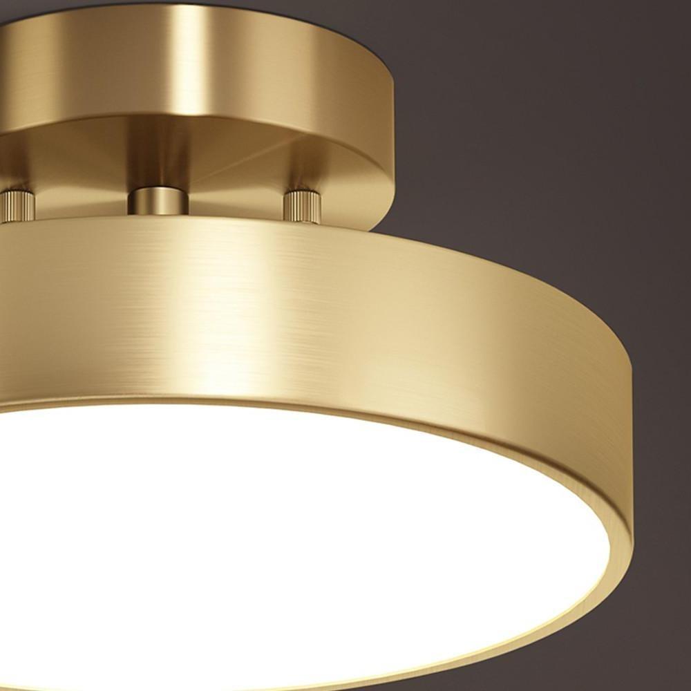 Circular Electroplated Copper LED Nordic Adjustable Ceiling Lights Flush Mount Lighting