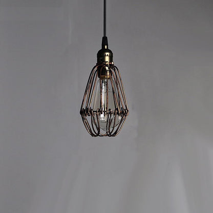 Nordic Vintage Metal Lantern Pendant Light LED Industrial Ceiling Light