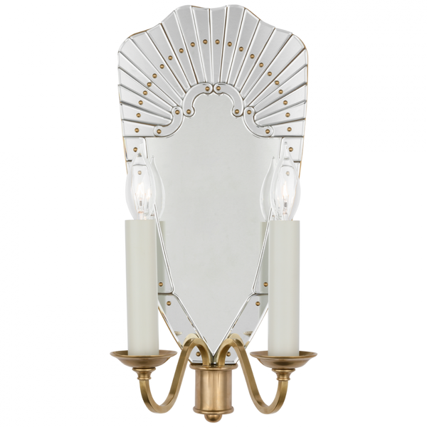 Large Double Sconce - Mirror and Natural Brass