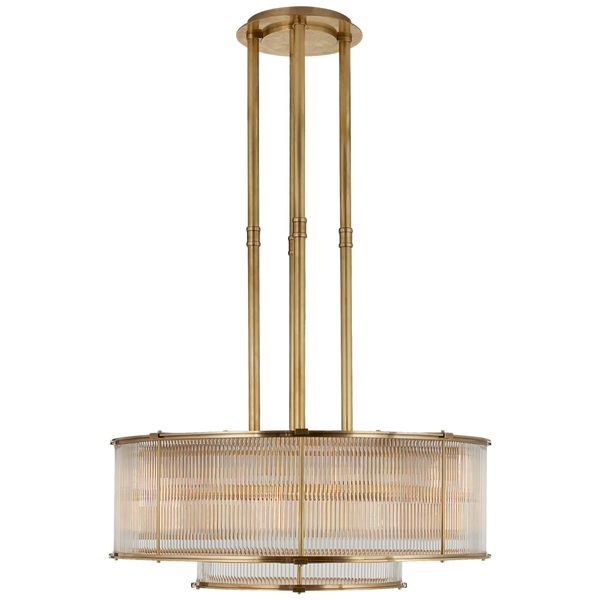 Large Tiered Chandelier - Natural Brass