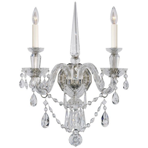 Medium Double Sconce - Crystal