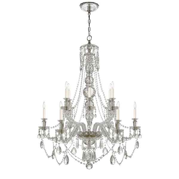 Medium Two-Tier Chandelier - Crystal