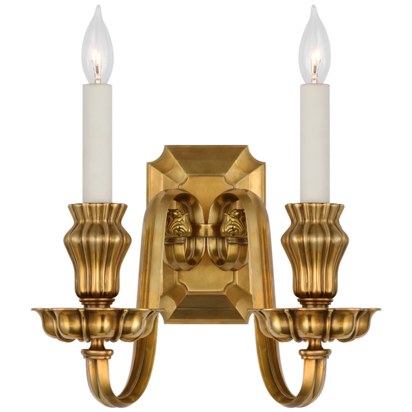 Double Sconce - Natural Brass