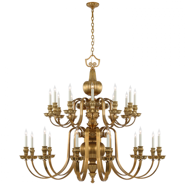 Two Tier Chandelier - Natural Brass