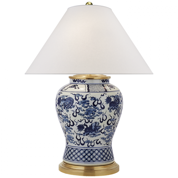 Dog Medium Table Lamp - Blue and White Porcelain