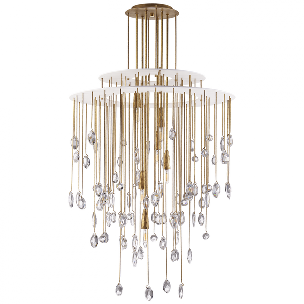 Medium Chandelier - Natural Brass and Plaster White