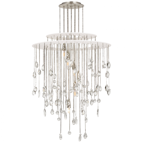 Medium Chandelier - Polished Nickel and Plaster White