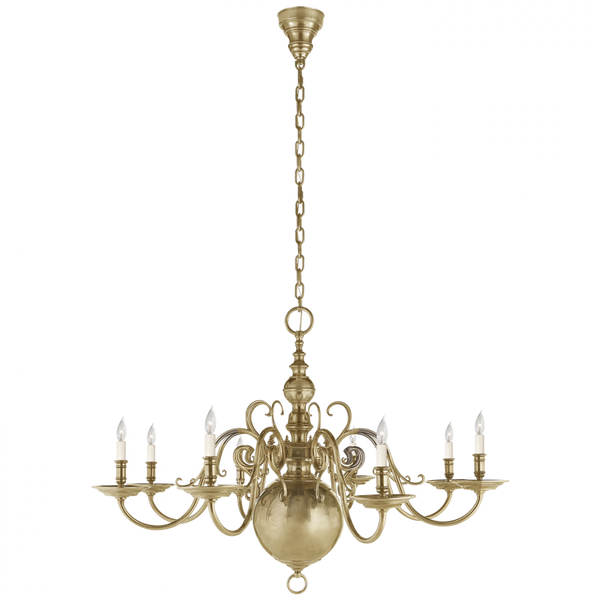 Single Tier Chandelier - Natural Brass