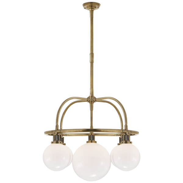 Single Tier Chandelier - Natural Brass