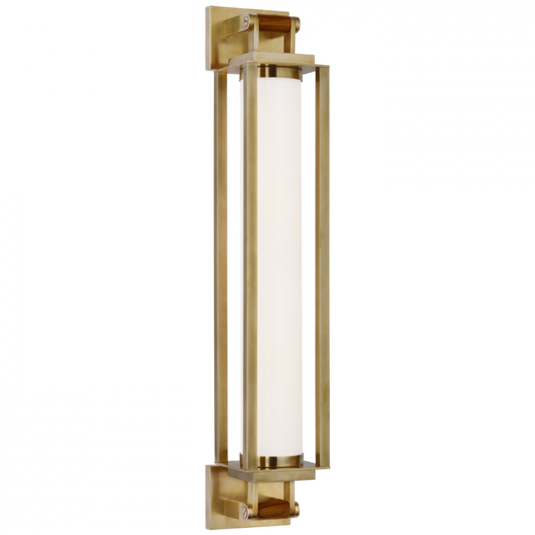 24" Linear Sconce - Natural Brass and Teak