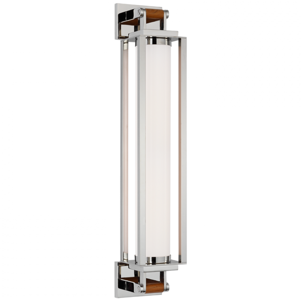 24" Linear Sconce - Polished Nickel and Teak