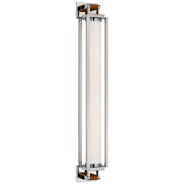 32" Linear Sconce - Polished Nickel and Teak