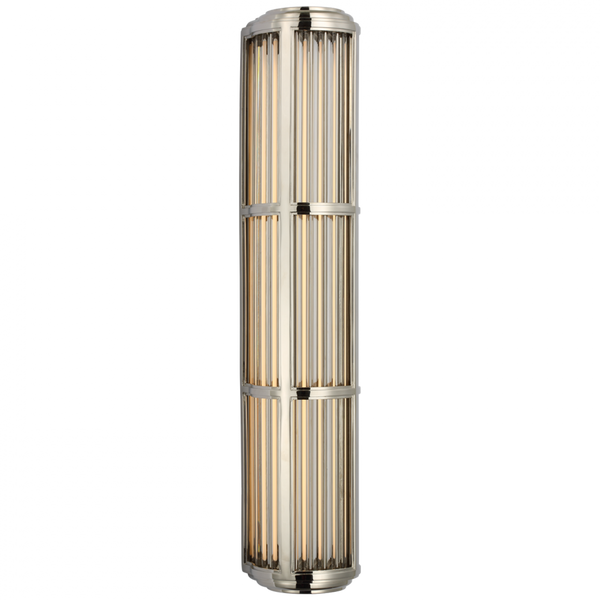 Large Wall Sconce - Polished Nickel and Glass Rods