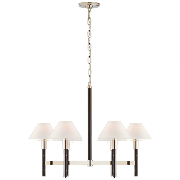 Medium Chandelier - Polished Nickel and Black Ebony