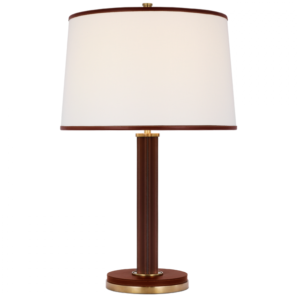 Medium Table Lamp - Natural Brass and Saddle Leather