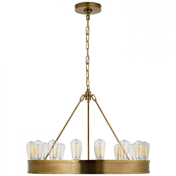 30" Modular Ring Chandelier - Natural Brass