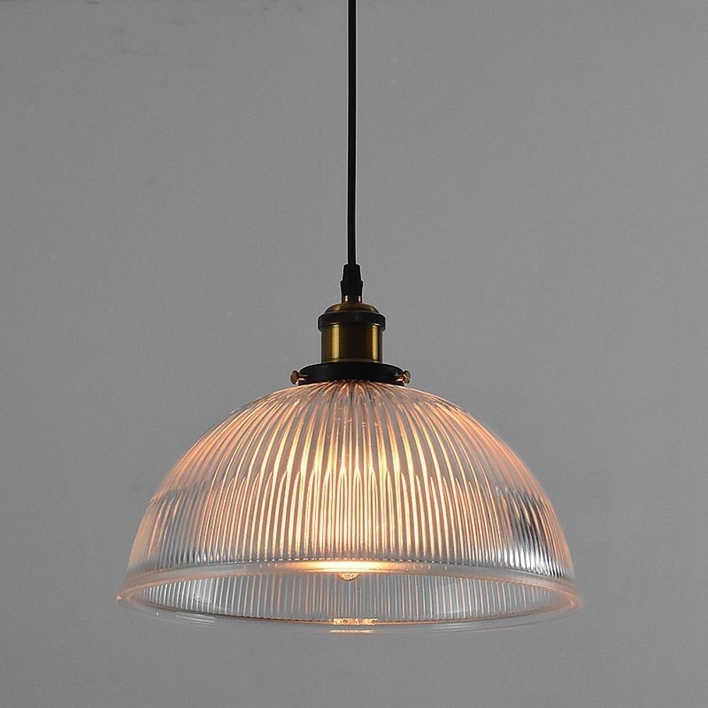 Electroplated Metal Glass Bowl-shaped LED Vintage Pendant Lighting