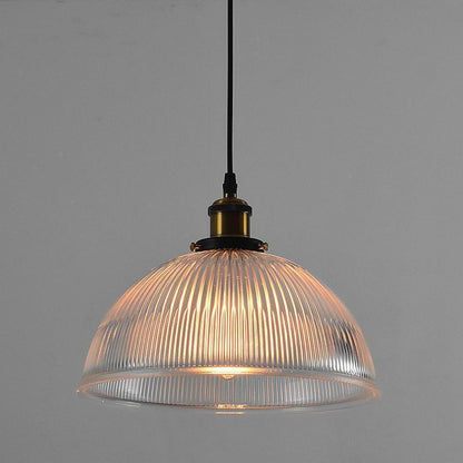 Electroplated Metal Glass Bowl-shaped LED Vintage Pendant Lighting