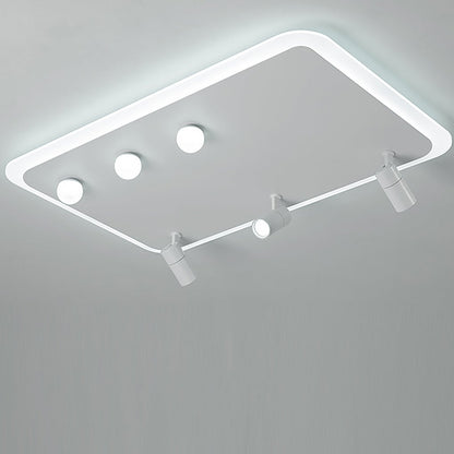 Rectangular Square Dimmable Flush Mount LED Lights with Adjustable Spotlights