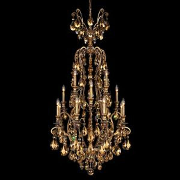 Chandelier, 25-Light, Antique Silver, Clear Heritage Crystal, 36"W (3783-48 XXK73)