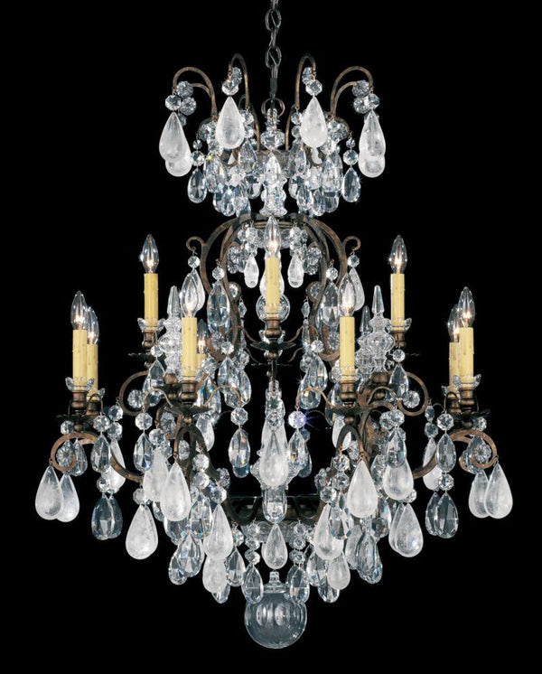 Crystal Chandelier, 13-Light, Heirloom Bronze, Clear Crystal, 32"W (3572-76CL CEKXJ)