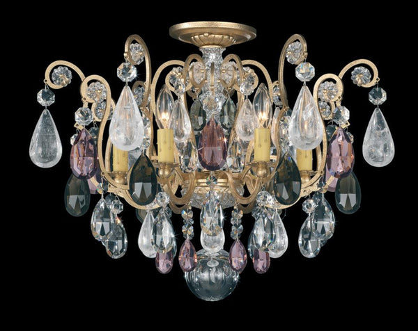 Crystal Flush Mount, 6-Light, Heirloom Gold, Amethyst Black Diamond, 20"W (3584-22AD M31R4)