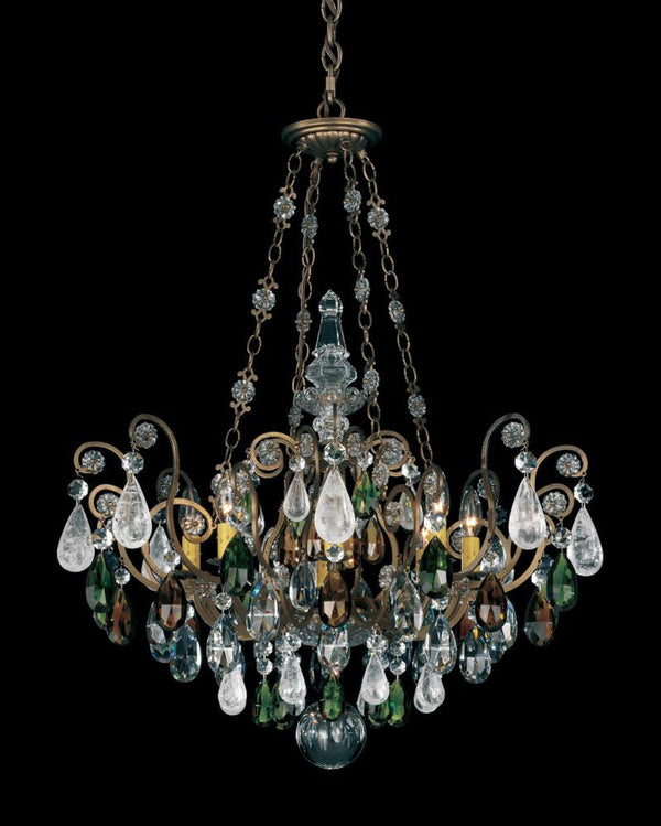 Crystal Chandelier, 8-Light, Etruscan Gold, Olivine And Smoke Topaz Clear Crystal, 26-1/2"W (3587-23OS M32Q9)