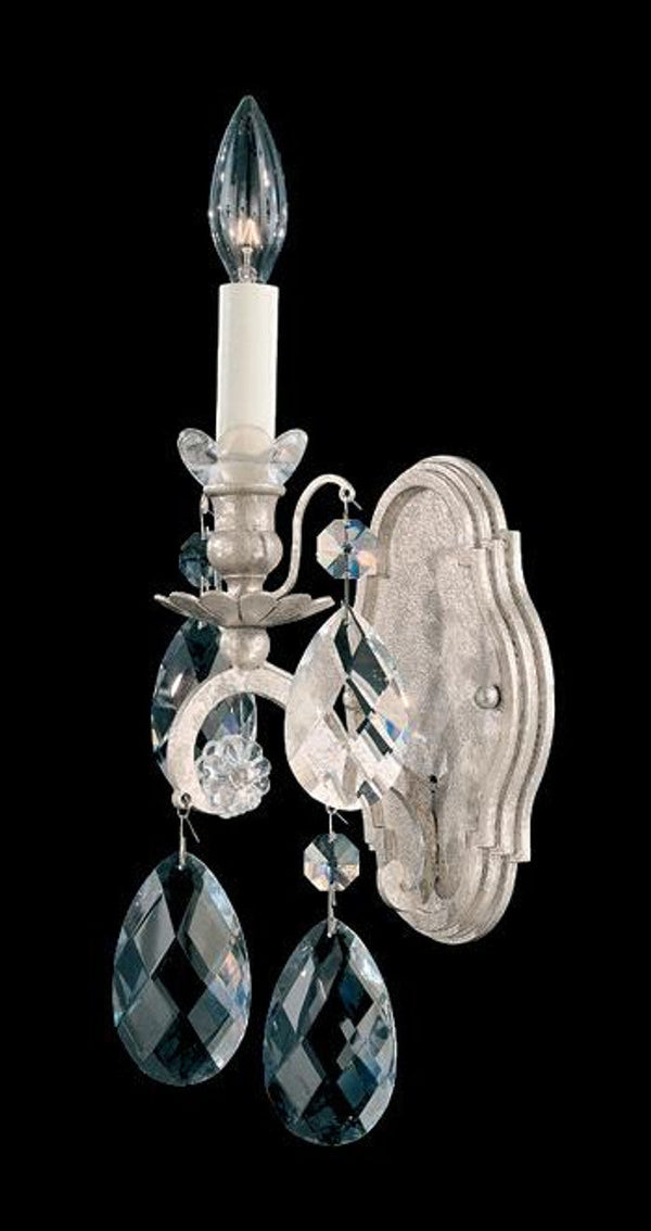 Wall Sconce, 1-Light, Antique Silver, Clear Heritage Crystal, 15.5"H (3756-48 Y9PXZ)