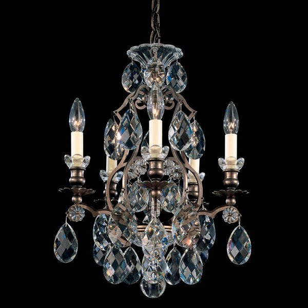 Chandelier, 5-Light, French Gold, Clear Swarovski Crystal, 14.5"W (3769-26S 1HZRLT)