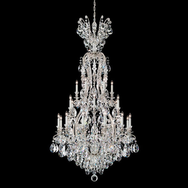 Chandelier, 25-Light, Antique Silver, Clear Swarovski Crystal, 36"W (3783-48S 1HZRN0)