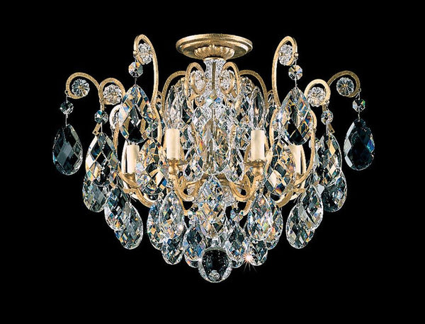 Flush Mount, 6-Light, Heirloom Gold, Clear Heritage Crystal, 20"W (3784-22 Y9RX8)