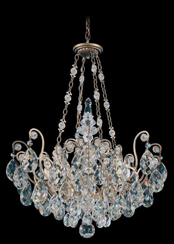 Chandelier, 8-Light, Etruscan Gold, Clear Swarovski Crystal, 26.5"W (3787-23S XXFD7)