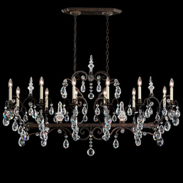 Chandelier, 14-Light, Antique Silver, Clear Heritage Crystal, 56"W (3796N-48H 1J2V6T)