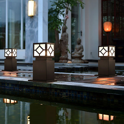 Retro European Square Outdoor Waterproof LED Garden Light Solar Landscape Decorative Lamp