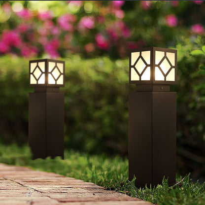 Retro European Square Outdoor Waterproof LED Garden Light Solar Landscape Decorative Lamp