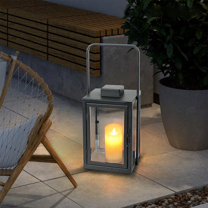 Glass Candle Holder DC 5V LED Black Modern Portable Outdoor Floor Llights