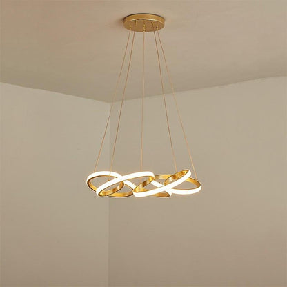 Interwoven Wave Design Chandelier Light Mid Century Chandelier