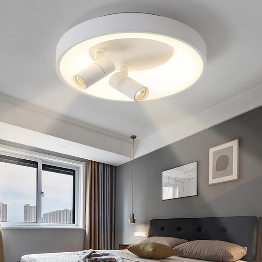 LED Circle White Black Flush Mount Lights Bedroom Spot Lights